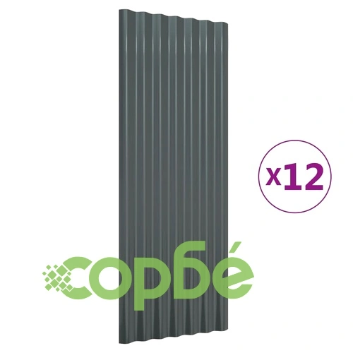 Панели покрив 12 бр поцинкована стомана антрацит 100х36см ➤ топ цена ➤ sorbe.bg