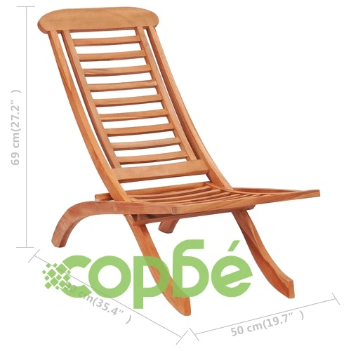 Сгъваем градински стол 50x90x69 см тиково дърво масив ➤ топ цена ➤ sorbe.bg