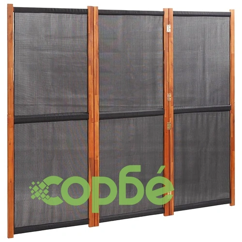 Параван за стая, 3 панела, черен, 210x180 cм ➤ топ цена ➤ sorbe.bg