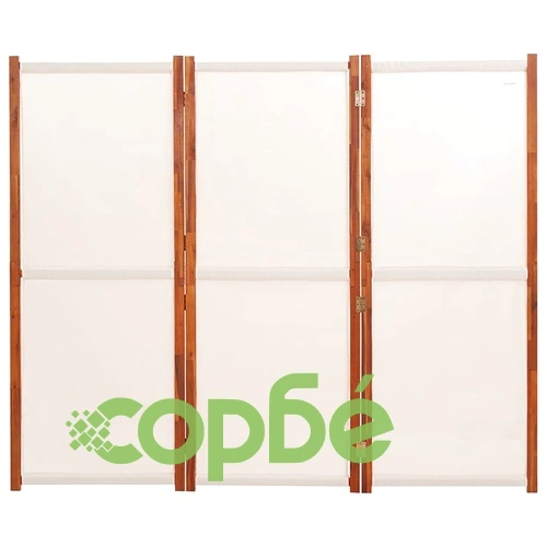 Параван за стая, 3 панела, кремавобял, 210x180 cм ➤ топ цена ➤ sorbe.bg