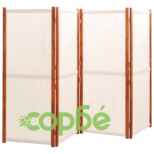 Параван за стая, 4 панела, кремавобял, 280x180 cм ➤ топ цена ➤ sorbe.bg