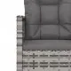Лаундж комплект за открито с възглавници 3 части полиратан сив