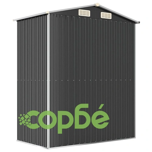 Градинска барака антрацит 192x108x223 см поцинкована стомана ➤ топ цена ➤ sorbe.bg