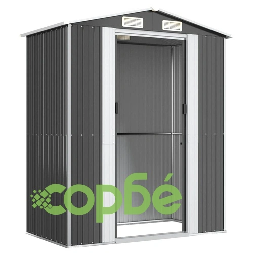 Градинска барака антрацит 192x108x223 см поцинкована стомана ➤ топ цена ➤ sorbe.bg