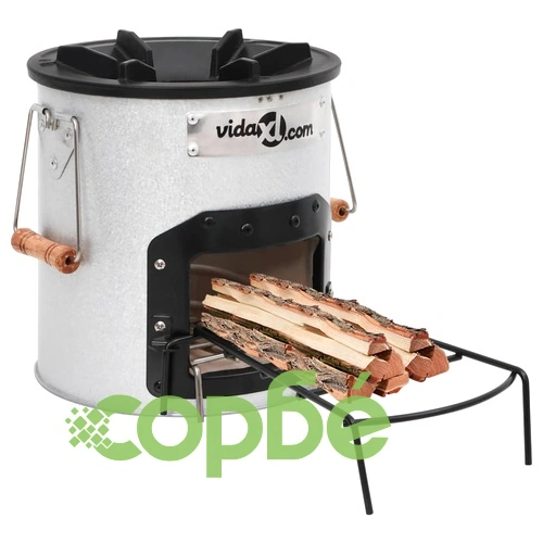 Къмпинг печка на дърва, сребриста, 45x25x26 см стомана ➤ топ цена ➤ sorbe.bg