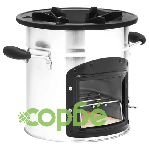 Къмпинг печка на дърва, сребриста, 45,5x33x25,5 см, стомана ➤ топ цена ➤ sorbe.bg