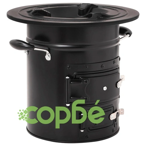 Къмпинг печка на дърва, черна, 50x33,5x30,5 см, стомана ➤ топ цена ➤ sorbe.bg