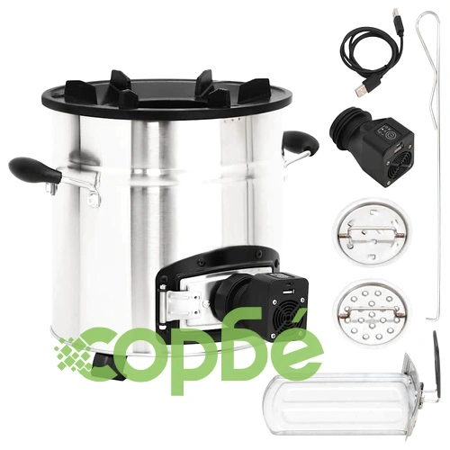 Печка на дърва с USB вентилатор сребриста 35,5x26x28 см инокс ➤ топ цена ➤ sorbe.bg