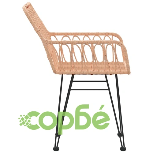 Градински столове 2 бр с подлакътник 56x64x80 см PE ратан ➤ топ цена ➤ sorbe.bg