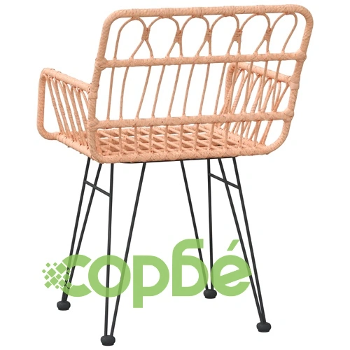 Градински столове 2 бр с подлакътник 56x64x80 см PE ратан ➤ топ цена ➤ sorbe.bg
