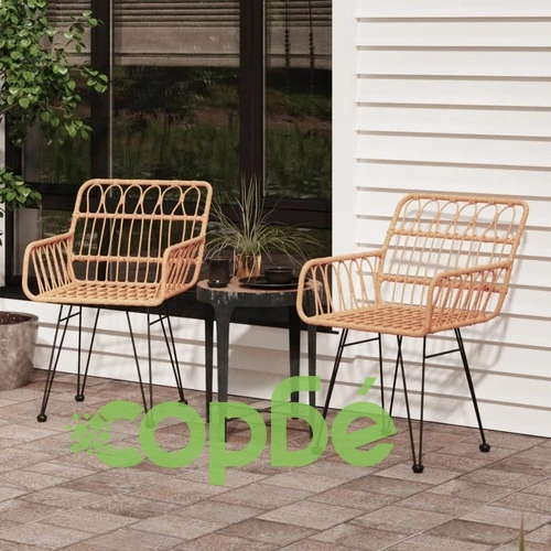 Градински столове 2 бр с подлакътник 56x64x80 см PE ратан ➤ топ цена ➤ sorbe.bg