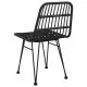 Градински столове, 2 бр, черни, 48x62x84 см, PE ратан
