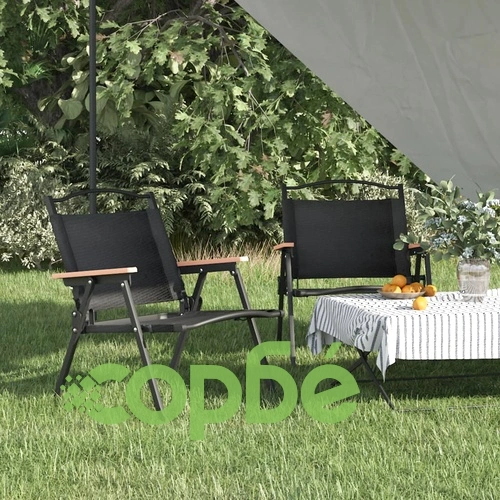 Къмпинг столове 2 бр черни 54x43x59 см Оксфорд плат ➤ топ цена ➤ sorbe.bg