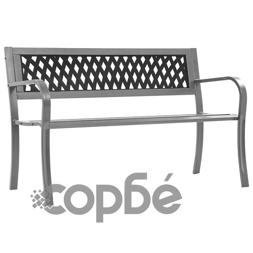 Градинска пейка, черна, 120 см, стомана ➤ топ цена ➤ sorbe.bg