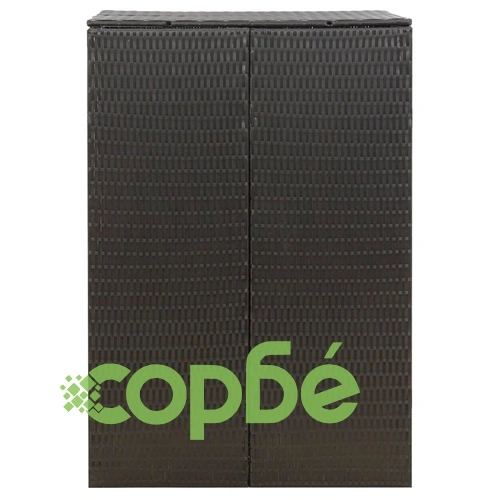 Единичен навес за кофа за смет, черен, 70x80x117 см, полиратан ➤ топ цена ➤ sorbe.bg