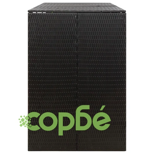 Троен навес за кошове за боклук черен 207x80x117 см полиратан ➤ топ цена ➤ sorbe.bg