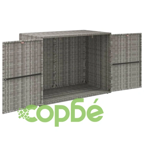 Градински шкаф за съхранение сив 100x55,5x80 см полиратан ➤ топ цена ➤ sorbe.bg