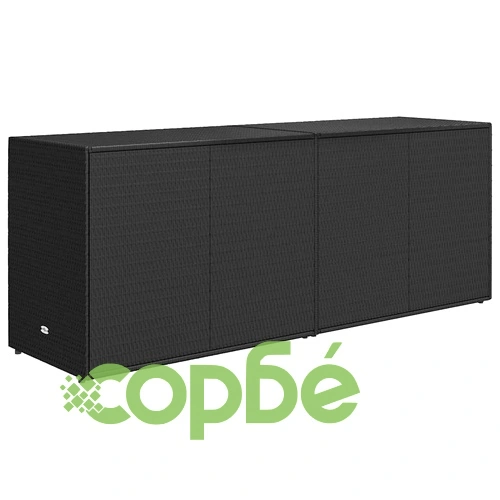 Градински шкаф за съхранение черен 198x55,5x80 см полиратан ➤ топ цена ➤ sorbe.bg