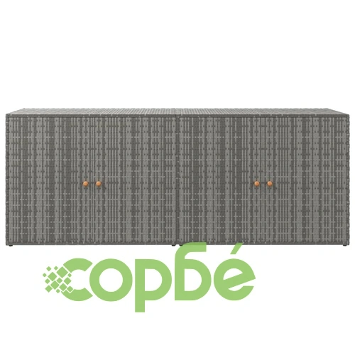 Градински шкаф за съхранение сив 198x55,5x80 см полиратан ➤ топ цена ➤ sorbe.bg