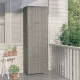 Градински шкаф за съхранение, сив, 59x40x180 см, полиратан