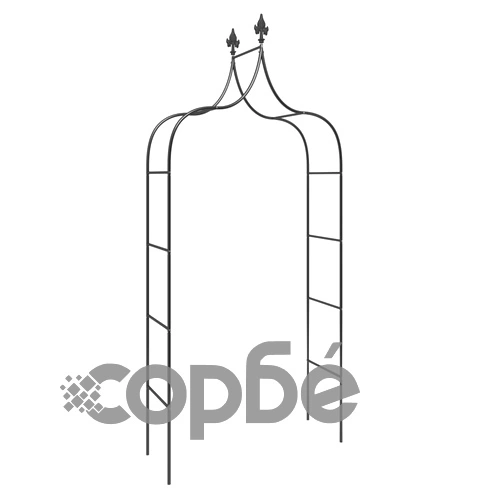 Градински арки, 2 бр, черни, 120x38x260 см, стомана ➤ топ цена ➤ sorbe.bg