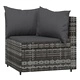 Градински лаундж комплект с възглавници 4 части сив полиратан