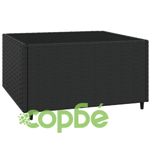 Градински лаундж комплект с възглавници 4 части черен полиратан ➤ топ цена ➤ sorbe.bg