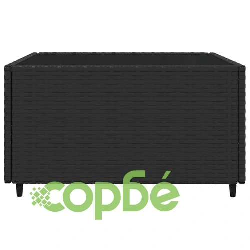 Градински лаундж комплект с възглавници 4 части черен полиратан ➤ топ цена ➤ sorbe.bg