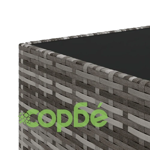 Градински лаундж комплект с възглавници 3 части сив полиратан ➤ топ цена ➤ sorbe.bg