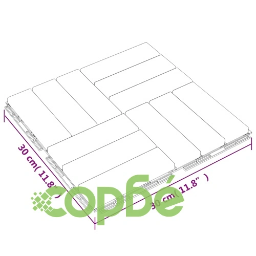 Декинг плочки, 10 бр, 30х30 см, тиково дърво масив  ➤ топ цена ➤ sorbe.bg