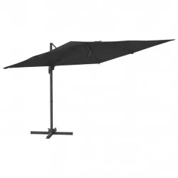 Конзолен чадър с алуминиев прът, черен, 400x300 см