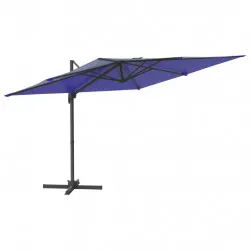 Конзолен чадър с алуминиев прът, лазурносин, 400x300 см