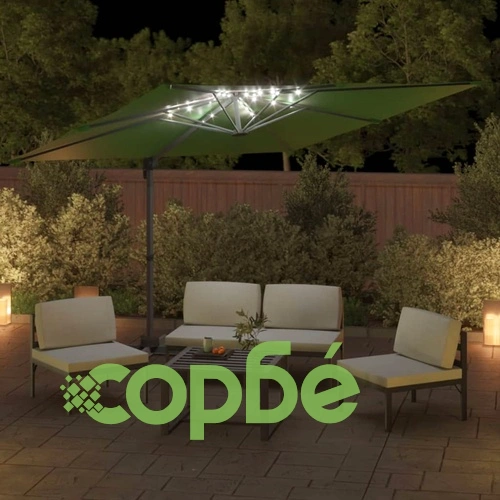 LED конзолен чадър, зелен, 400x300 см ➤ топ цена ➤ sorbe.bg