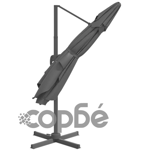 LED конзолен чадър, антрацит, 400x300 см ➤ топ цена ➤ sorbe.bg