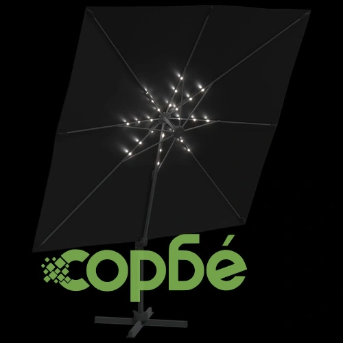LED конзолен чадър, черен, 400x300 см ➤ топ цена ➤ sorbe.bg