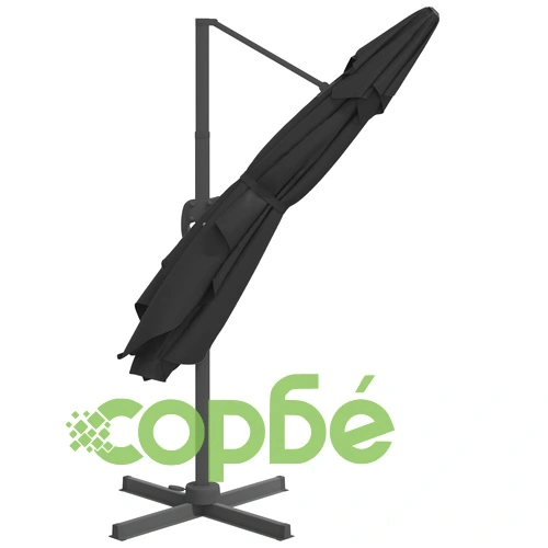 LED конзолен чадър, черен, 400x300 см ➤ топ цена ➤ sorbe.bg