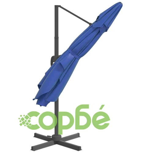 LED конзолен чадър, лазурносин, 400x300 см ➤ топ цена ➤ sorbe.bg