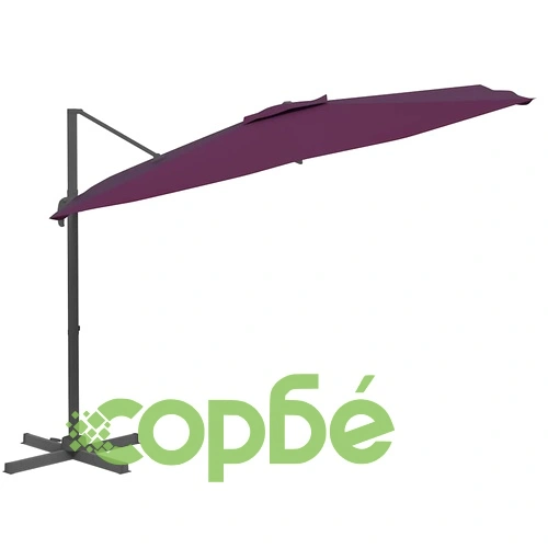 LED конзолен чадър, червено бордо, 400x300 см ➤ топ цена ➤ sorbe.bg