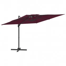 Конзолен чадър с двоен покрив, бордо червен, 300x300 см