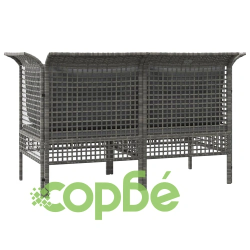 Градински ъглови дивани с възглавници, 2 бр, сиви, полиратан ➤ топ цена ➤ sorbe.bg