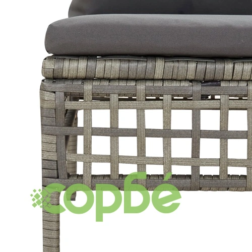 Градински ъглови дивани с възглавници, 2 бр, сиви, полиратан ➤ топ цена ➤ sorbe.bg