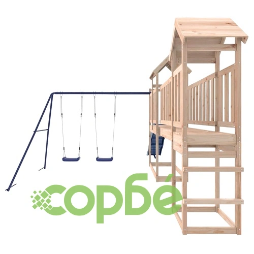 Комбинирано детско съоръжение за игра на открито, бор масив ➤ топ цена ➤ sorbe.bg