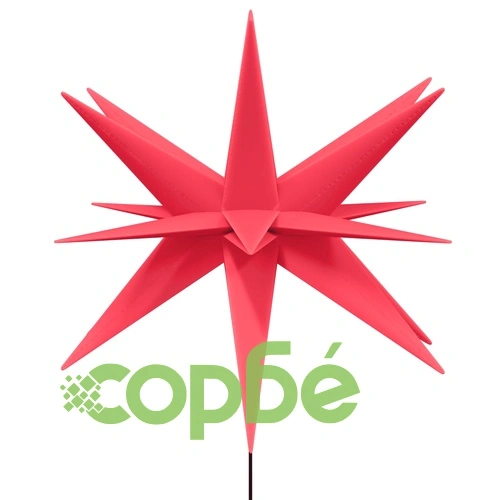 Коледни лампи с шипове, 3 бр, LED, сгъваеми, червени, 57 см ➤ топ цена ➤ sorbe.bg