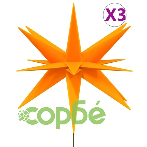 Коледни лампи с шипове, 3 бр, LED, сгъваеми, жълта, 57 см ➤ топ цена ➤ sorbe.bg