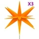 Коледни лампи с шипове, 3 бр, LED, сгъваеми, жълта, 57 см