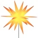 Коледни лампи с шипове, 3 бр, LED, сгъваеми, жълта, 57 см