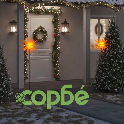 Коледни лампи с шипове, 3 бр, LED, сгъваеми, жълта, 57 см ➤ топ цена ➤ sorbe.bg