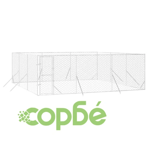 Външна клетка за куче сребриста 6x6x2 м поцинкована стомана ➤ топ цена ➤ sorbe.bg