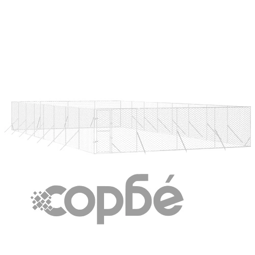 Външна клетка за куче сребриста 8x16x2 м поцинкована стомана ➤ топ цена ➤ sorbe.bg
