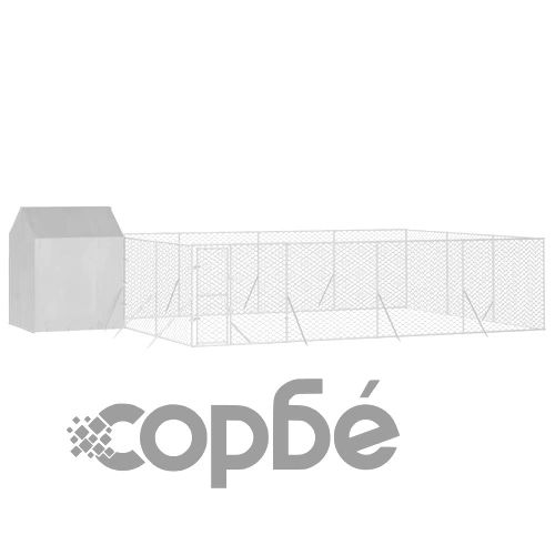 Външна клетка за куче с покрив сребриста 10x6x2,5 м стомана ➤ топ цена ➤ sorbe.bg